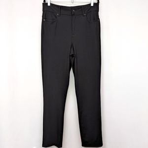 DKNY Pants Ponte Stretch High Rise Straight Leg Dressy Rayon Spandex Black 14